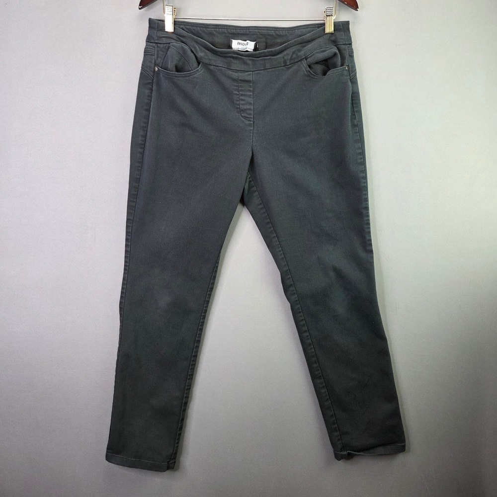 Briggs New York Pull On Pants Size 10 Black Stretch Straight Leg Career Casual